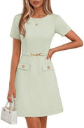 MEROKEETY Women's Summer Business Casual Work Office Mini Dress