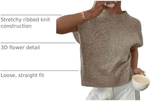 SOLY HUX Women's Short Sleeve Business Casual Sweater