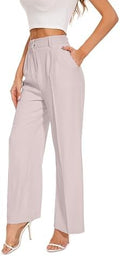 FUNYYZO Wide Leg Dress Pants for Women Work Slacks Business Casual Outfits