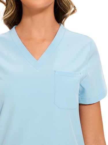 COZYFIT Scrubs for Women Set - Stretch V-Neck & Jogger Pant with 9 Pockets