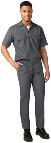Dickies Men’s Short Sleeve Work Shirt – Durable Twill Button Down Shirts for Men, Lightweight Uniform for Daily Wear