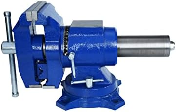 Rolin Vise 5 Inch Multi-Function Vises With Anvil Blue Bench Vise Heavy Duty Tools 360 Degree Swivel Base