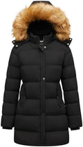 GGleaf Women's Winter Puffer Coat with Removable Fur Hood Warm Snow Jacket