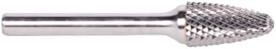 Drill America SF-11 Carbide Burr/Rotary File Tree Radius End Double Cut for Die Grinder 1/8" Dia. x 1/2" Cut Length with 1/4" Shank and 2" Overall Length, DUL Series
