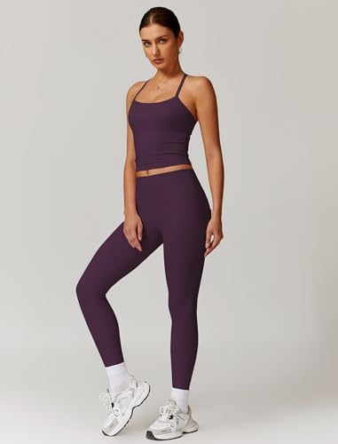 ABOCIW Workout Sets for Women 2 Piece Padded Sports Bra Tank Top High Waist Leggings Sets Gym Yoga Work Out Clothes