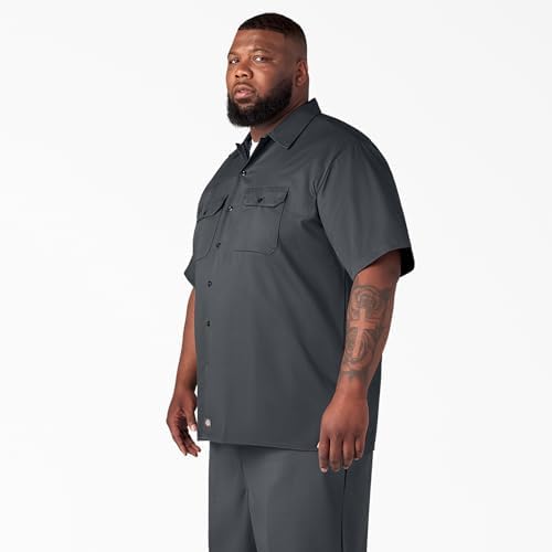 Dickies Men’s Short Sleeve Work Shirt – Durable Twill Button Down Shirts for Men, Lightweight Uniform for Daily Wear