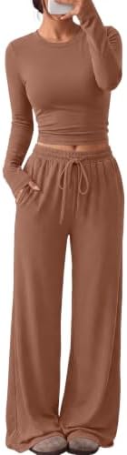 Trendy Queen Women's 2 Piece 2026 Fall Fashion Lounge Set with Pockets