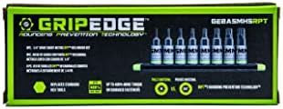 GRIPEDGE HEX Bit Socket Set | 8-PC - 1/4'' Drive Short Metric RPT Hex Driver Set | Sizes 1.5MM - 7MM | Made With S2 Steel | Includes Premium Aluminum Storage Rail |