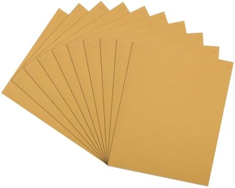 10 Pcs 320 Grit Sandpaper 4.5 x 5.5 Inch Sand Paper Alumina Gold