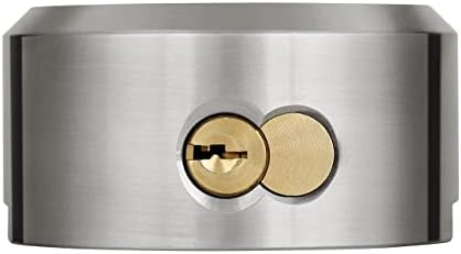 FIGODE® Stainless Steel Puck Lock, Heavy Duty & High Security Padlock, Military-Grade, Hidden Shackle Lock, 2-7/8 in. Wide, Trailer Door Lock. Weatherproof, 2 Padlocks Keyed Alike