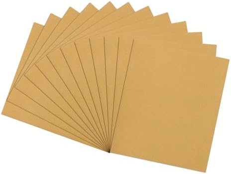12 Pcs 220 Grit Sandpaper 9 x 11 Inch Sand Paper Alumina Gold