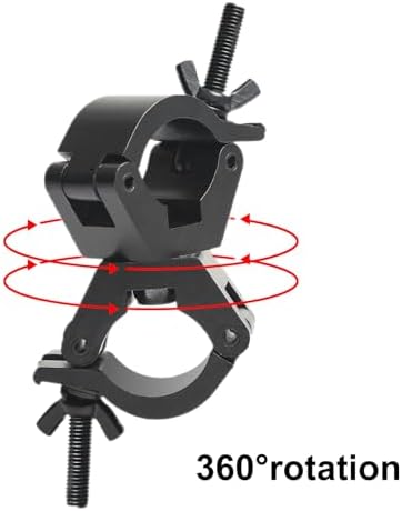 Lighting Truss Swivel Coupler Clamps for Lights, Quick Release Dual Head Truss O Clamp, 30mm-35mm Dual Swivel Tube Clamp, Wrap Around Pipe Clamp Mounting Bracket(Black)