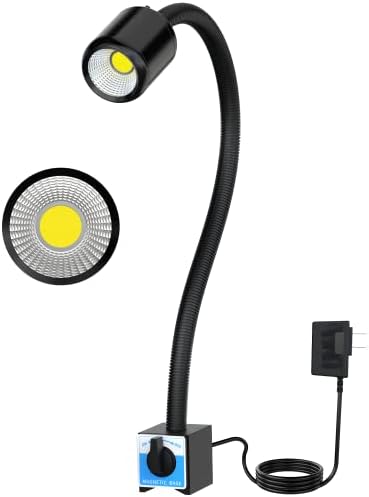 Magnetic Machine Work Light, IP65 Water Proof Flexible Gooseneck Lamp 1000 Lumens 110V for Lathe Milling Drill Press Industrial Lighting…