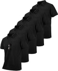 ZITY 5 Pack Polo Shirts for Men with Pocket Dry Quickly Short Sleeve Athletic Outdoor Work Collared Shirts