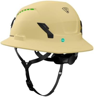 STUDSON SHK-1 Full Brim Safety Helmet Non-Vented: ANSI/ISEA Z89.1 Type II Compliant (R 2019), Lightweight & Breathable, NFC Emergency Contact Chip, One Size, Class E Protection