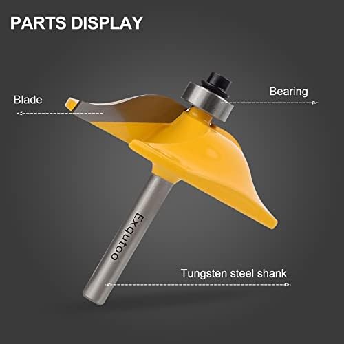 3PCS 1/4" Shank Router Bit Set,Raised Panel Cabinet Door Making Router Bits