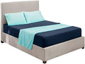 Nestl Twin Sheets Set - 3 Piece Twin Bed Sheets, Hotel Luxury, Extra Soft, Double Brushed Bedding for Twin Size, 2 Tone Navy/Aqua Set, Navy Fitted Sheet, Aqua Flat Sheet, Aqua Pillow Case