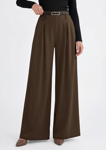 PRETTYGARDEN Womens Wide Leg Dress Pants Flowy Trousers