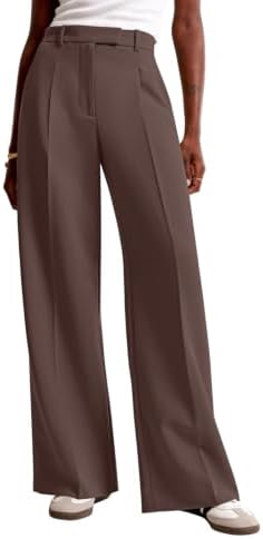 NIMIN Women Wide Leg Work Pants High Waisted Dress Trousers with Pockets