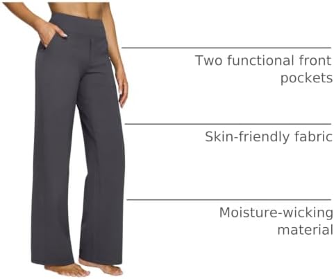G4Free Yoga Pants for Women Wide Leg Pants with Pockets High Waisted