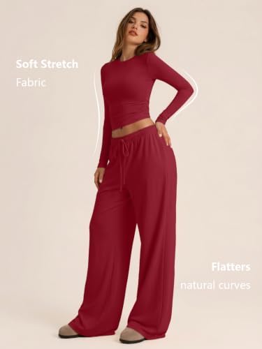 Trendy Queen Women's 2 Piece 2026 Fall Fashion Lounge Set with Pockets