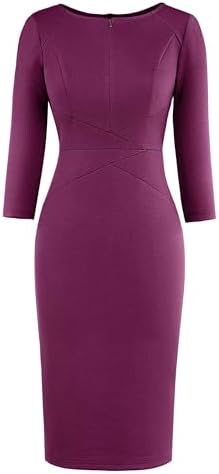 VFSHOW Womens Work Business Office Zipper Up Slim Bodycon Sheath Dress