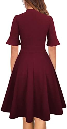 Women Summer Floral Ruffle Sleeve Wear to Work Church Wedding Guest Party Dresses