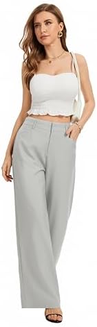 FUNYYZO Wide Leg Dress Pants for Women Work Slacks Business Casual Outfits