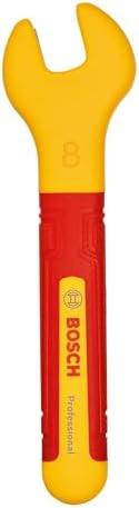 Bosch Professional VDE Wrench - 8mm (15° Jaw Position, Certified up to 1000V, Insulated with Polypropylene (PP) and Thermoplastic Elastomer (TPE))