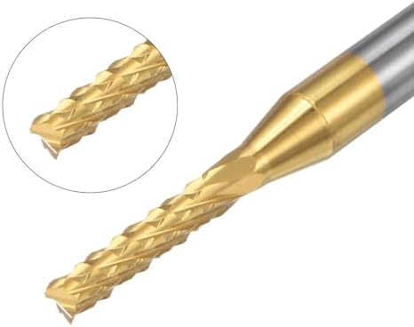 uxcell 10Pcs 1.8mm Titanium Coat Carbide End Mill Engraving Milling Cutter CNC Router Bits for PCB Machine, 1/8" Shank