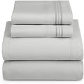 Hearth & Harbor Queen Size Sheets - 4 Piece Bed Sheet Set, Hotel Luxury Double Brushed Bed Sheets - Extra Soft Bedding Sheets & Pillowcases, Queen, Silver Grey
