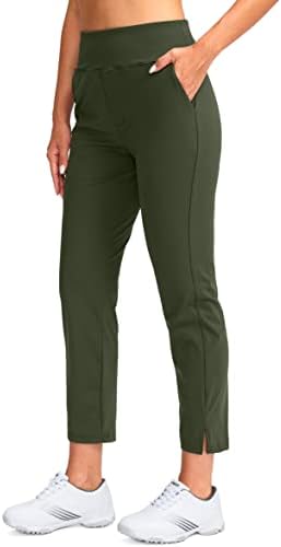 YYV Women's Golf Pants High Waist Stretch Ankle Pants with Pockets