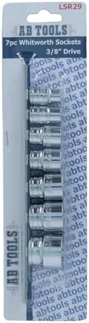 Whitworth/BSF/BSW 3/8" drive shallow sockets 7pc set 1/8"-1/2" bi hex LSR29