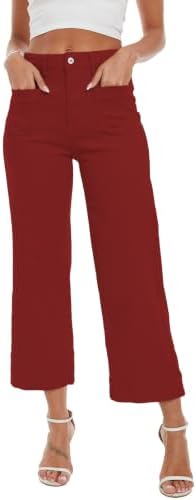 Wide Leg Jeans for Women Trendy High Waisted Flare Jeans Cropped Pants Stretchy Baggy
