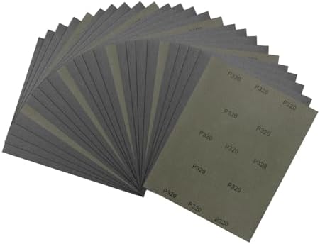 25Pcs Sand Paper 9x11Inch 320Grit Silicon Carbide Sandpaper Sheets