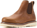 SUREWAY Men's 6-Inch Slip-On Chelsea Work Boots, Soft Toe Leather Boots