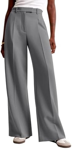 NIMIN Women Wide Leg Work Pants High Waisted Dress Trousers with Pockets