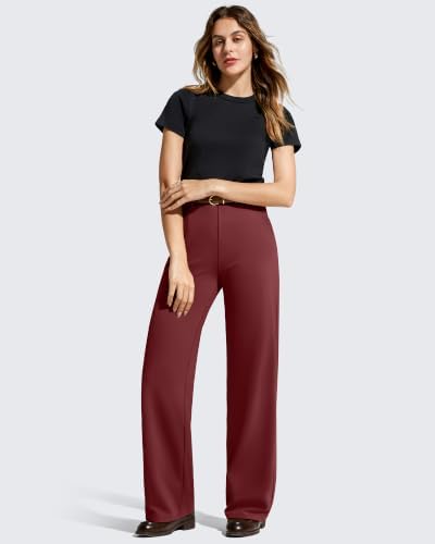 G4Free EverGoing Women's Wide Leg Dress Pants with Pockets Belt Loops