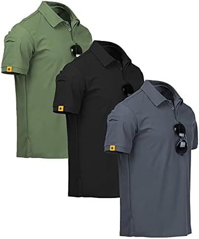 ZITY 3 Pack Mens Golf Polo Shirts Short Sleeve Business Casual T-Shirts