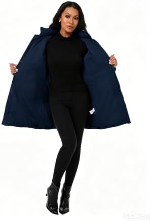 GGleaf Women's Winter Puffer Coat with Removable Fur Hood Warm Snow Jacket