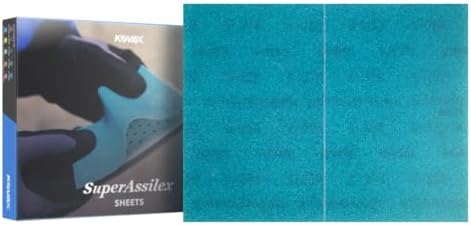 Super Assilex Flexible Sanding Sheets, Ocean K-320, Hook & Loop, 191-2515, 25 Sheets
