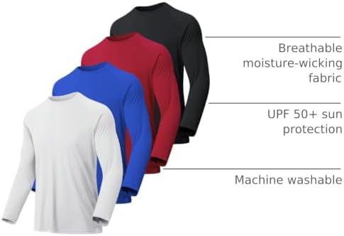 MLYENX 7 Pack Long Sleeve Shirts for Men Sun Protection Quick Dry