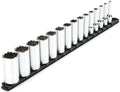 3/8 Inch Drive Deep 12-Point Socket Set with Rail, 15-Piece (1/4-1 in.), Mfr: SHD91115-A