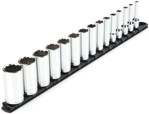 3/8 Inch Drive Deep 12-Point Socket Set with Rail, 15-Piece (1/4-1 in.), Mfr: SHD91115-A
