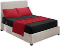 Nestl Twin XL Sheets Set - 3 Piece XL Twin Bed Sheets, Extra Soft Double Brushed Bedding for Adjustable Bed, 2 Tone Black/Burgundy Set, Black Fitted Sheet, Burgundy Flat Sheet, Burgundy Pillow Case