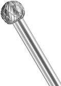 SD-3L6 Tungsten Carbide Burr Lengthened Rotary File Ball Shape Double Cut for Die Grinder Drill Bits 1/4'' Inch Diameter of Shank and 3/8'' Inch Diameter of Cutter 15/47'' Inch Cutter Length
