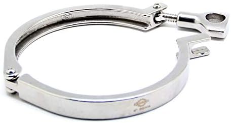 QiiMii 13MHHM Stainless Steel 304 Single Pin Heavy Duty Tri Clamp with Wing Nut for Ferrule TC 4"(4 Inch)