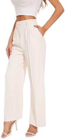 FUNYYZO Wide Leg Dress Pants for Women Work Slacks Business Casual Outfits