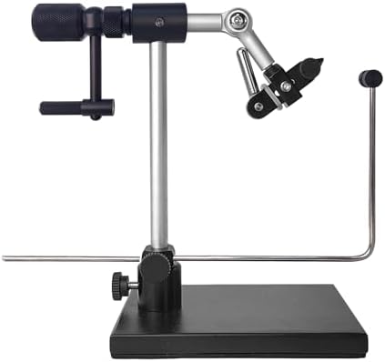 EUPHENG New Upgrade N075 Madison True Rotary Vise with Two Ball Bearings Inside More Smooth Fly Tying Vise with 360 Degree Rotation Easy Adjustment of Rotation Resistance 26 to 4/0 Hook Sizes