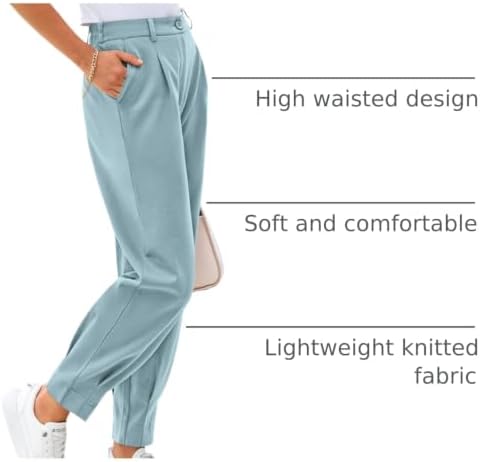 CFLONGE Womens Ankle Work Pants Trousers Casual Slacks